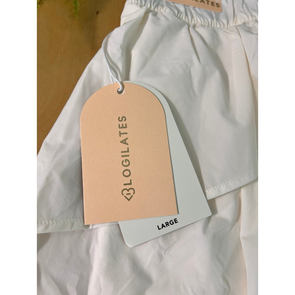 Blogilates Ruffle Athletic Shorts White Size Large NWT - Picture 6 of 8